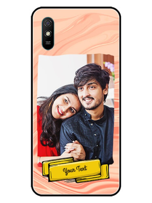 Custom Redmi 9A Personalized Glass Phone Case  - Marble Texture Design