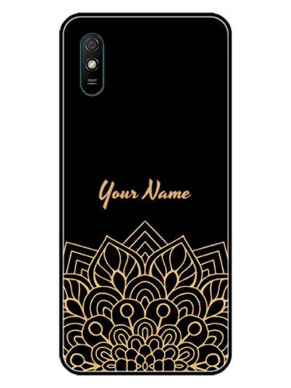Custom Xiaomi Redmi 9A Custom Glass Phone Case - Golden mandala Design