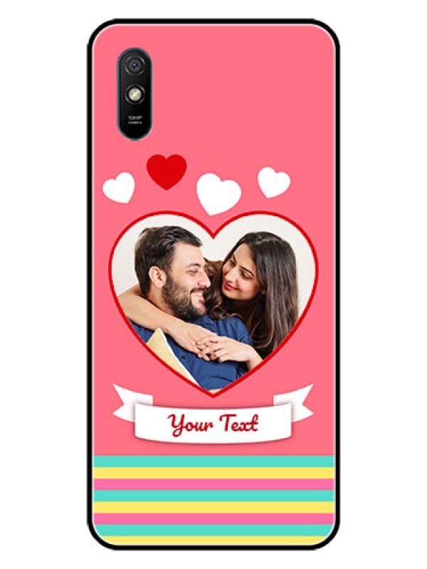 Custom Redmi 9i Sport Photo Printing on Glass Case  - Love Doodle Design