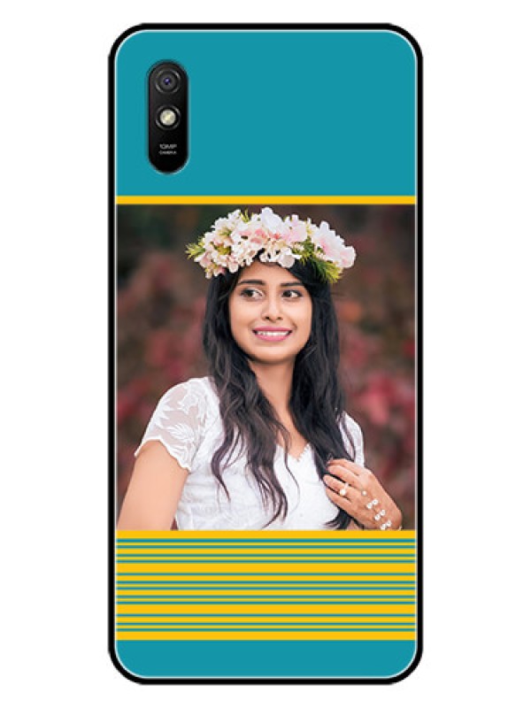 Custom Redmi 9i Sport Custom Glass Phone Case  - Yellow & Blue Design 