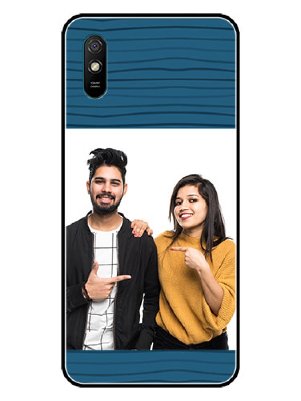 Custom Redmi 9i Sport Custom Glass Phone Case  - Blue Pattern Cover Design