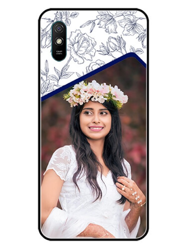 Custom Redmi 9i Sport Personalized Glass Phone Case  - Premium Floral Design