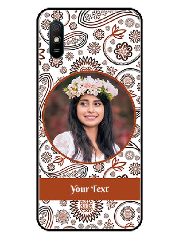 Custom Redmi 9i Sport Custom Glass Mobile Case  - Abstract Floral Design 