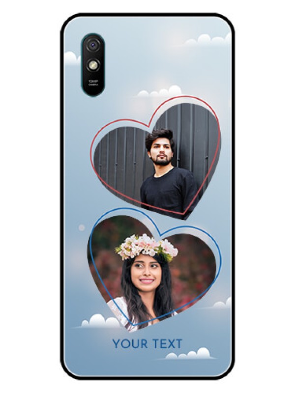 Custom Redmi 9i Sport Custom Glass Mobile Case  - Blue Color Couple Design 