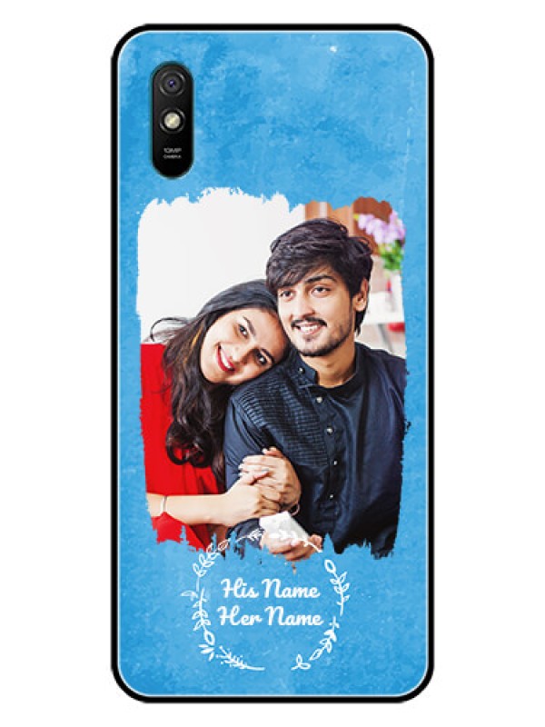 Custom Redmi9I Sport Custom Glass Phone Case - Blue Color Vintage Design