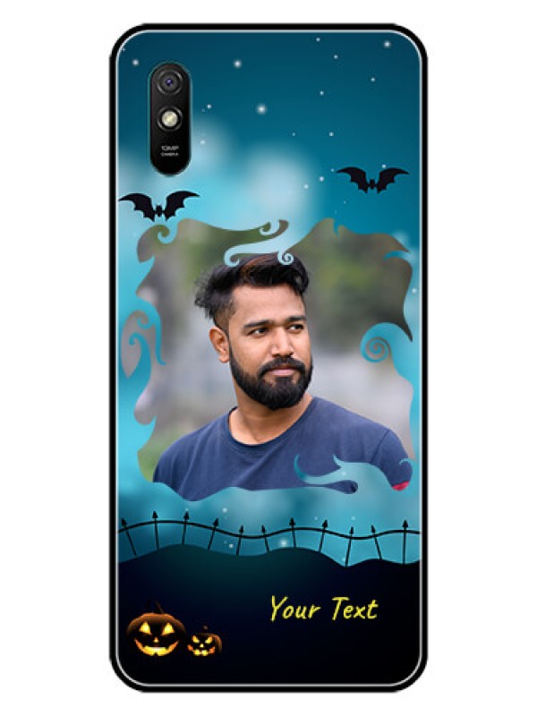 Custom Redmi 9i Sport Custom Glass Phone Case  - Halloween frame design