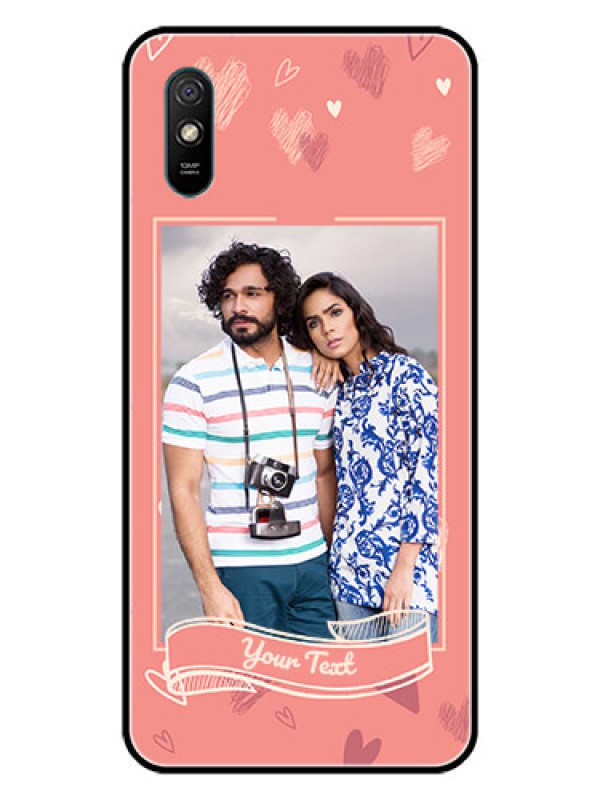Custom Redmi 9i Sport Custom Glass Phone Case  - Love doodle art Design