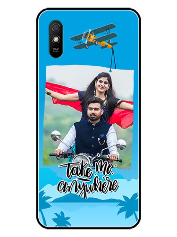 Custom Redmi 9i Sport Custom Glass Mobile Case  - Traveller Design 