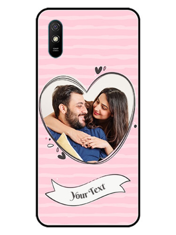 Custom Redmi 9i Sport Custom Glass Phone Case  - Vintage Heart Design