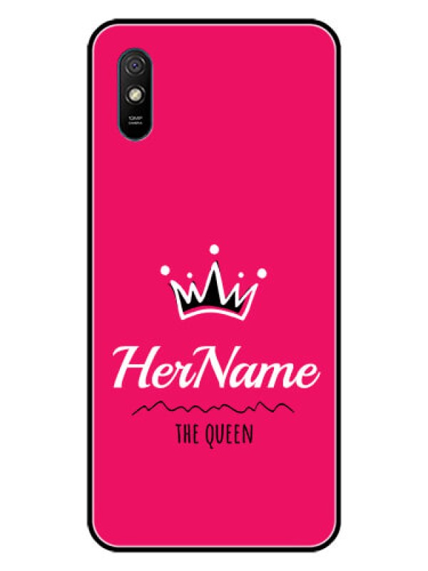 Custom Redmi 9i Sport Glass Phone Case Queen with Name