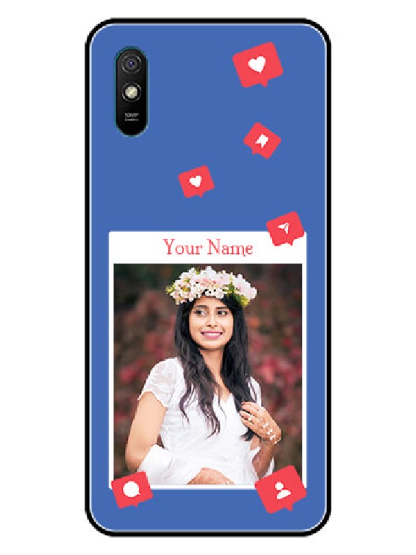 Custom Xiaomi Redmi 9I Sport Custom Glass Phone Case - Like Share And Comment Design