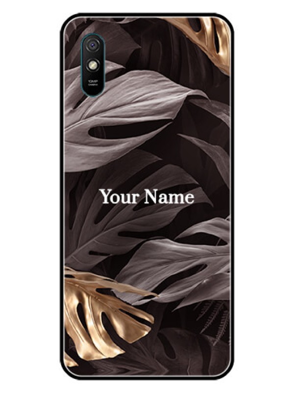 Custom Xiaomi Redmi 9I Sport Personalised Glass Phone Case - Wild Leaves digital paint Design