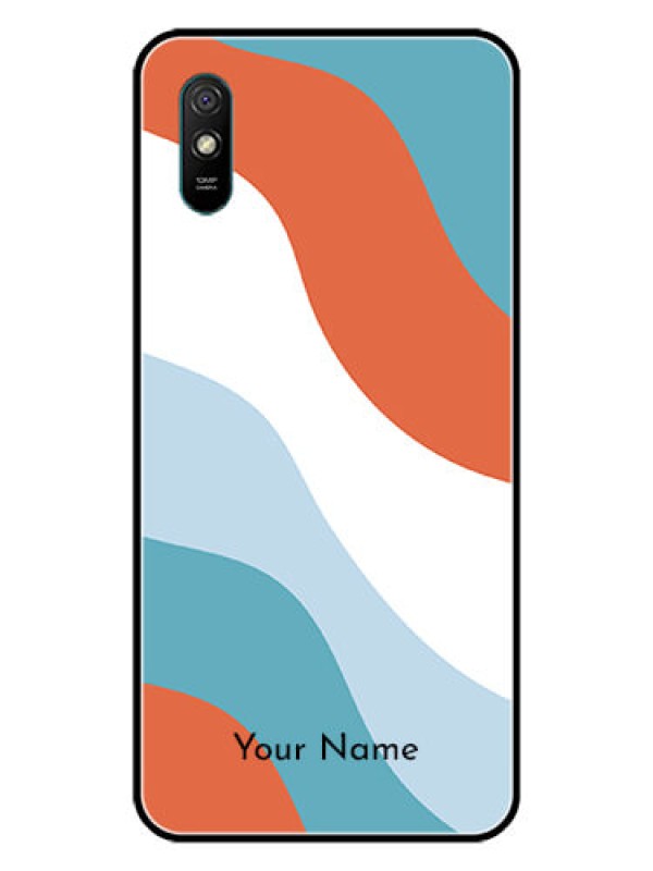 Custom Xiaomi Redmi 9I Sport Custom Glass Mobile Case - coloured Waves Design