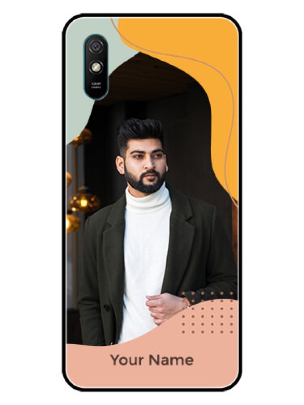 Custom Xiaomi Redmi 9I Sport Personalized Glass Phone Case - Tri-coloured overlay design