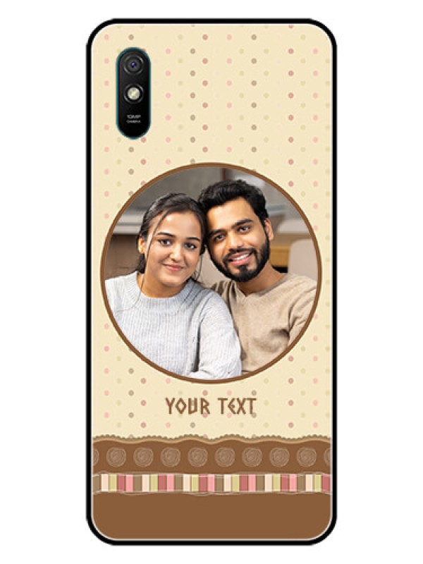 Custom Redmi 9i Custom Glass Mobile Case  - Brown Dotted Mobile Case Design