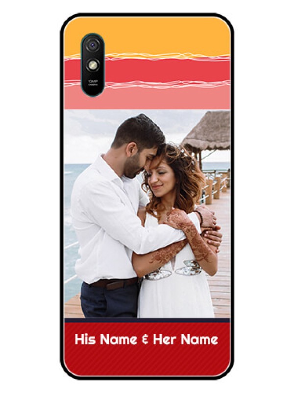 Custom Redmi 9i Custom Glass Mobile Case  - Colorful Case Design