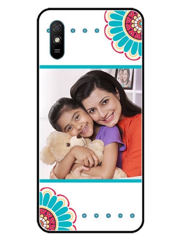 Custom Redmi 9i Custom Glass Phone Case  - Flower Design