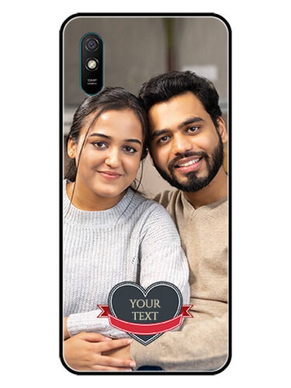 Custom Redmi 9i Custom Glass Phone Case  - Just Married Couple Design