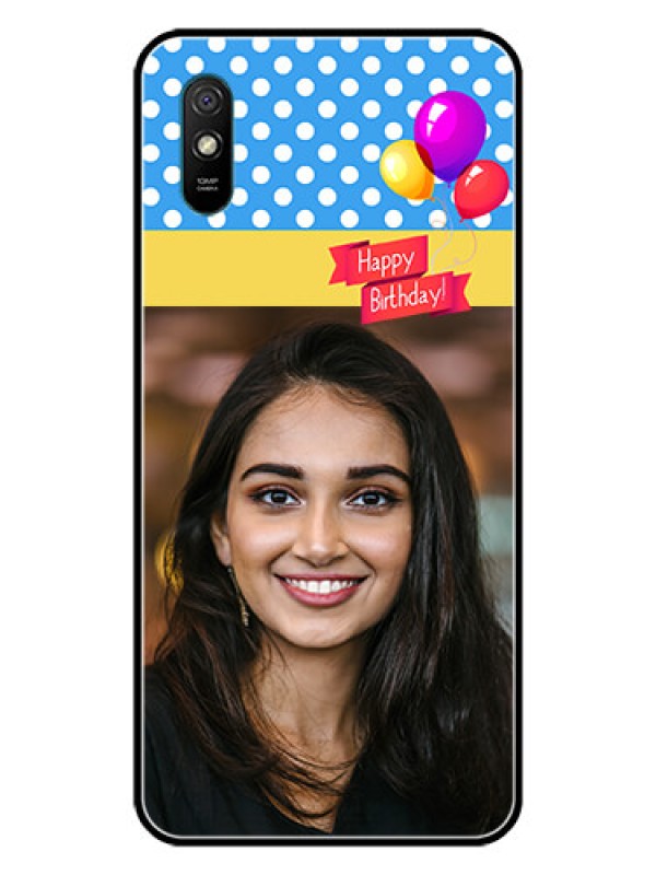 Custom Redmi 9i Custom Glass Mobile Case  - Happy Birthday Design