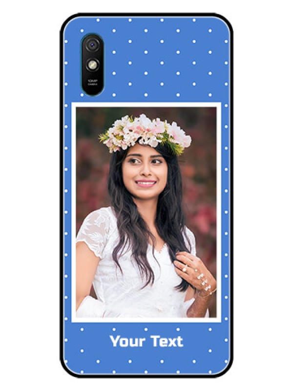 Custom Redmi 9i Photo Printing on Glass Case  - Polka dots design