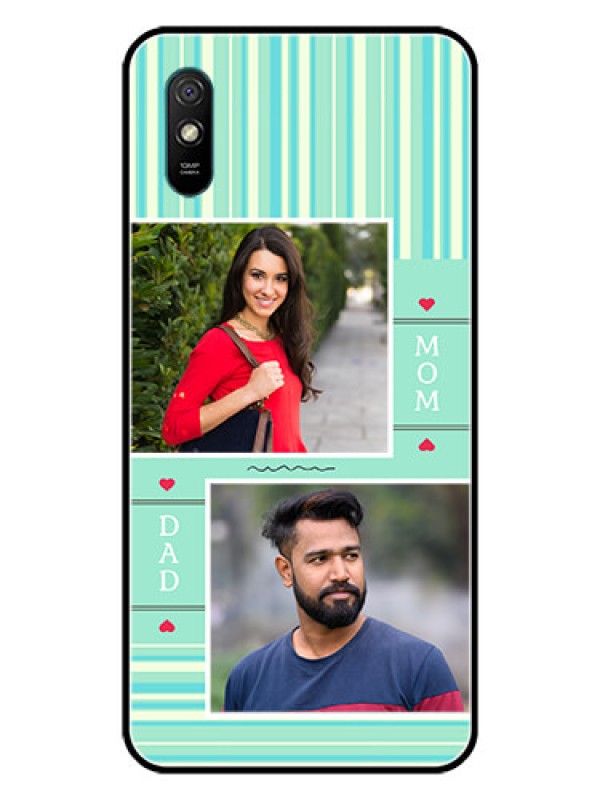 Custom Redmi 9i Custom Glass Phone Case  - Mom & Dad Pic Design