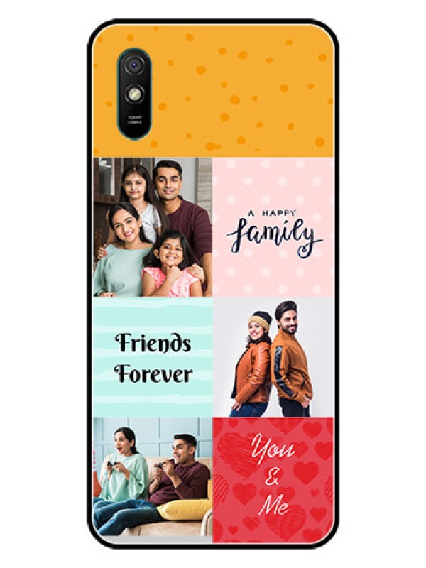 Custom Redmi 9i Personalized Glass Phone Case  - Images with Quotes Design