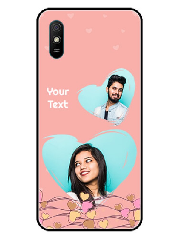 Custom Redmi 9i Custom Glass Mobile Case  - Love Doodle Design