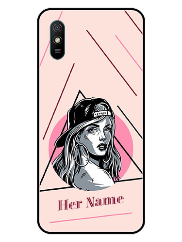 Custom Xiaomi Redmi 9I Personalized Glass Phone Case - Rockstar Girl Design
