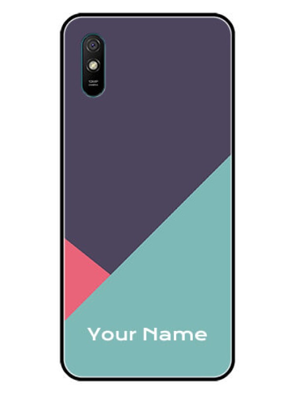 Custom Xiaomi Redmi 9I Custom Glass Mobile Case - Tri Color abstract Design