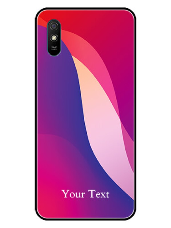 Custom Xiaomi Redmi 9I Personalized Glass Phone Case - Digital abstract Overlap Design