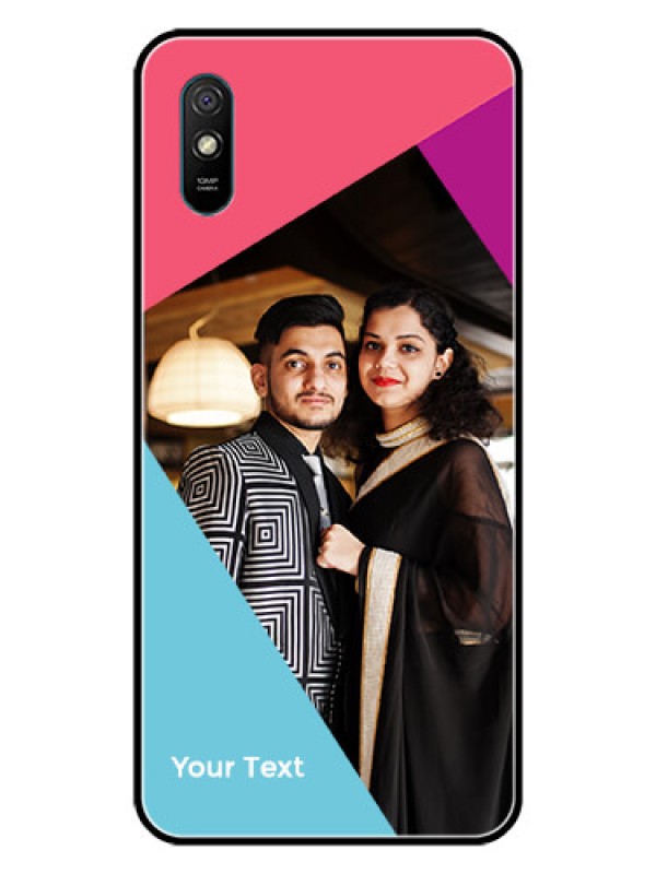 Custom Xiaomi Redmi 9I Custom Glass Mobile Case - Stacked Triple colour Design