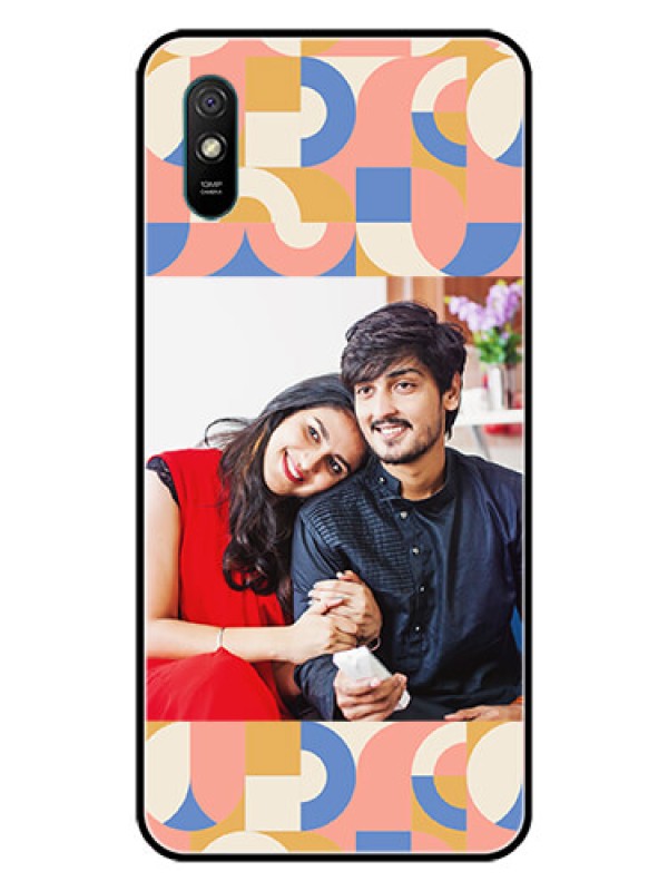 Custom Xiaomi Redmi 9I Photo Printing on Glass Case - Semi-circle Maze Pattern Design