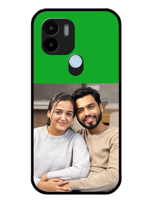 Custom Xiaomi Redmi A1 Plus Personalized Glass Phone Case - Green Pattern Design