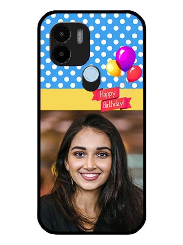 Custom Xiaomi Redmi A1 Plus Custom Glass Mobile Case - Happy Birthday Design