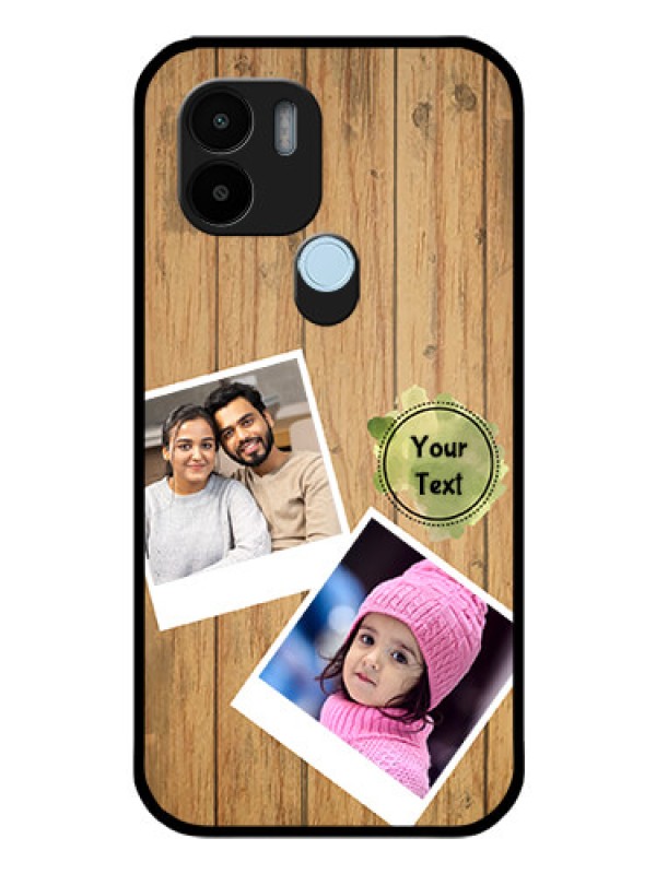 Custom Xiaomi Redmi A1 Plus Custom Glass Phone Case - Wooden Texture Design
