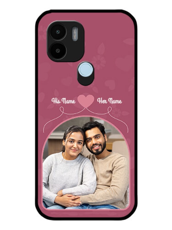 Custom Xiaomi Redmi A1 Plus Photo Printing on Glass Case - Love Floral Design