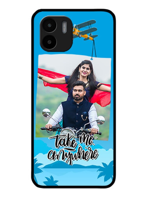 Custom Redmi A1 Custom Glass Mobile Case - Traveller Design