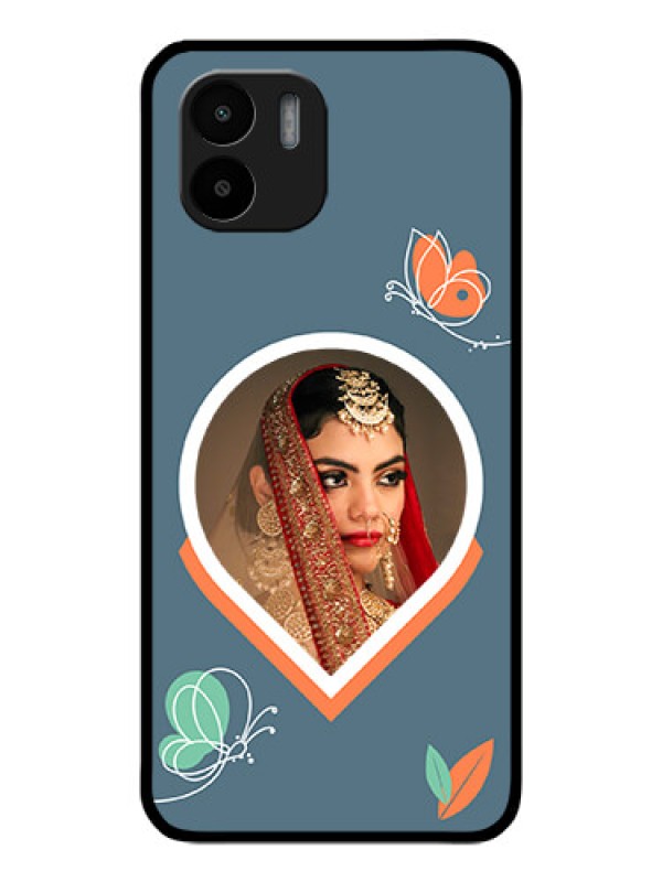 Custom Xiaomi Redmi A1 Custom Glass Mobile Case - Droplet Butterflies Design