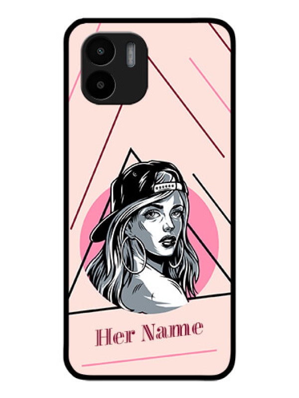 Custom Xiaomi Redmi A1 Personalized Glass Phone Case - Rockstar Girl Design
