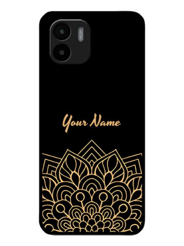 Custom Xiaomi Redmi A1 Custom Glass Phone Case - Golden mandala Design
