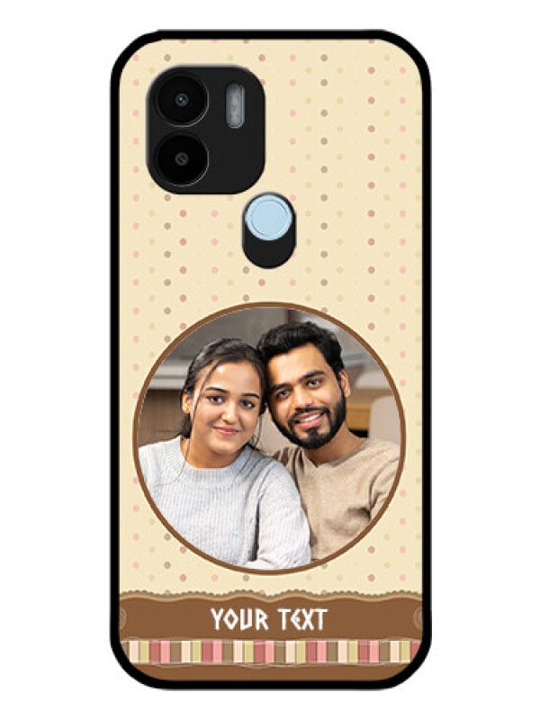 Custom Xiaomi Redmi A2 Plus Custom Glass Mobile Case - Brown Dotted Mobile Case Design