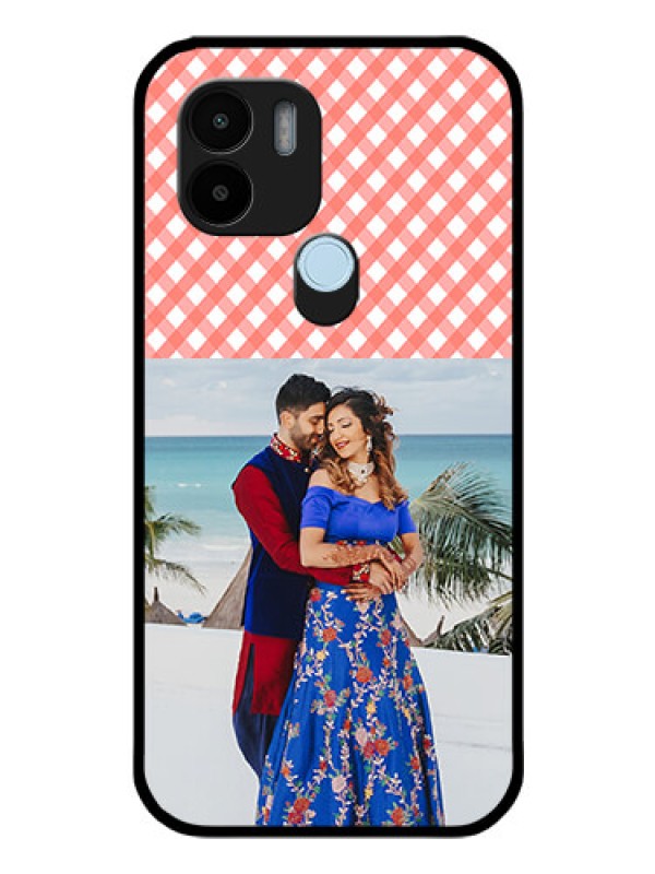 Custom Xiaomi Redmi A2 Plus Personalized Glass Phone Case - Pink Pattern Design