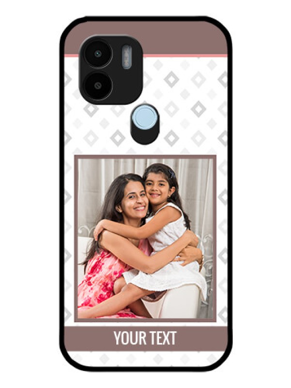 Custom Xiaomi Redmi A2 Plus Photo Printing on Glass Case - Simple Diamond Design