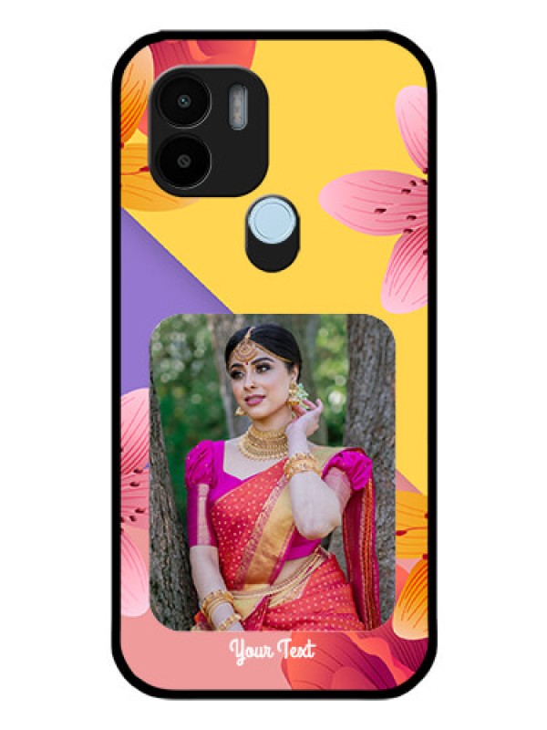 Custom Xiaomi Redmi A2 Plus Custom Glass Mobile Case - 3 Image With Vintage Floral Design