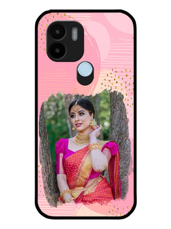 Custom Xiaomi Redmi A2 Plus Personalized Glass Phone Case - Gold Glitter Splash Design