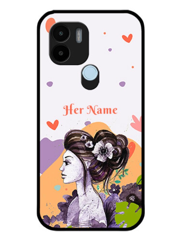 Custom Xiaomi Redmi A2 Plus Personalized Glass Phone Case - Woman And Nature Design