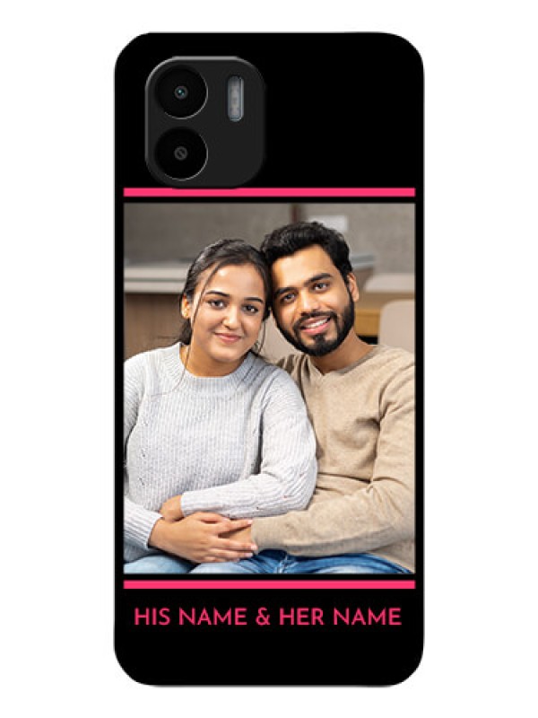 Custom Xiaomi Redmi A2 Custom Glass Mobile Case - with Add Text Design
