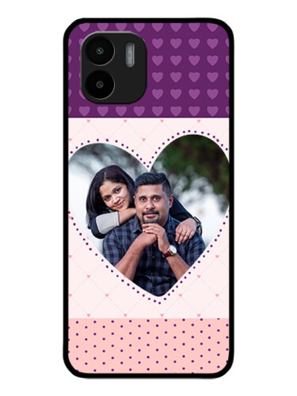 Custom Xiaomi Redmi A2 Custom Glass Phone Case - Violet Love Dots Design