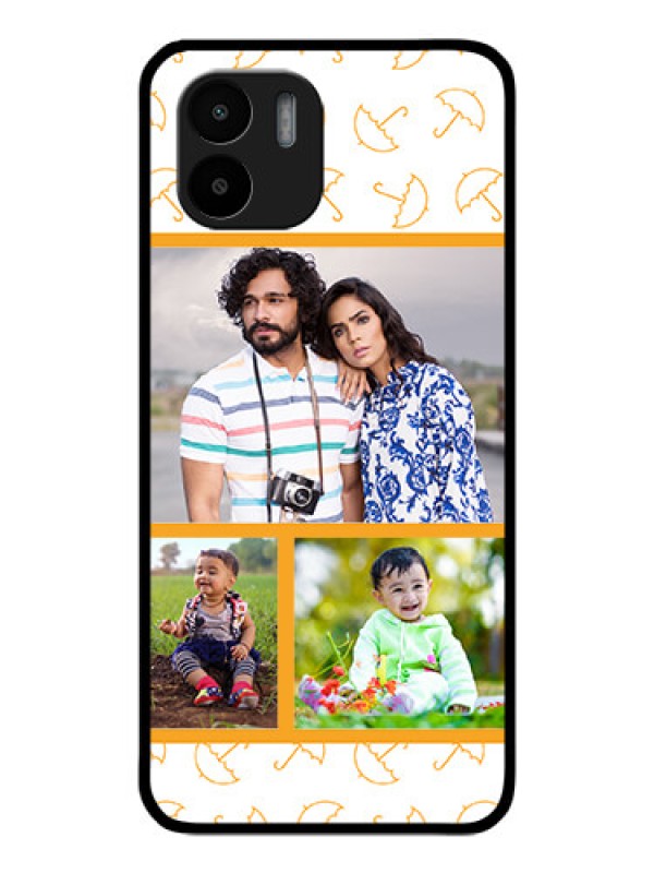 Custom Xiaomi Redmi A2 Custom Glass Mobile Case - Yellow Pattern Design
