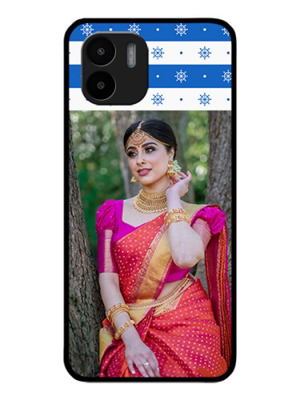 Custom Xiaomi Redmi A2 Photo Printing on Glass Case - Snow Pattern Design